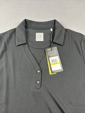 NEW WITH TAGS, CALLAWAY LADIES MICRO TEXTURE POLO CGW780-BLACK-MED